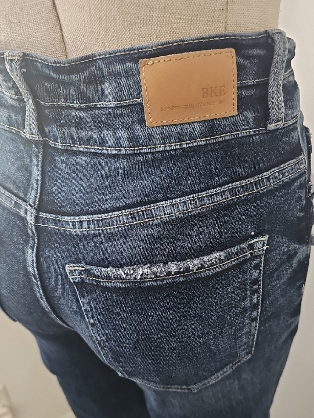 Buckle Distressed Bootcut Jeans - Picture 6 of 9